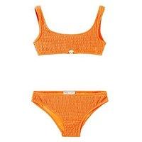 Mango Girls Textured Bikini - Orange