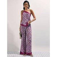 River Island Geo Pineapple Print Trousers - Purple
