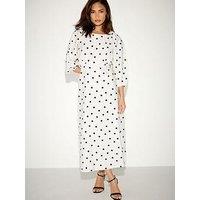 Pixiegirl Petite Spot Midi Dress - White