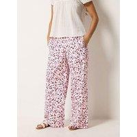Pixiegirl Petite Animal Print Wide Leg Trousers - Pink