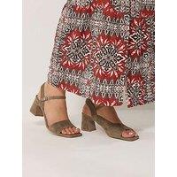 Long Tall Sally Tall Faux Suede Taupe Swoosh Block Heels