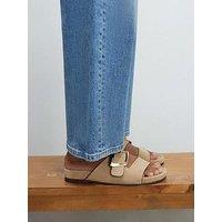 River Island Hardware Footbed Sandal - Beige