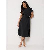 Pixiegirl Petite Buckle Belt Midaxi Dress - Black