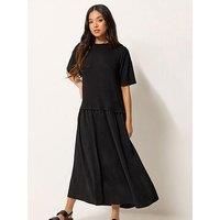 Pixiegirl Petite Drop Waist Maxi Dress - Black