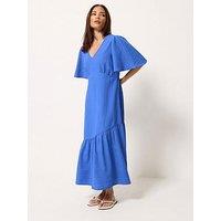 Pixiegirl Petite Textured Asymmetrical Midi Dress - Blue