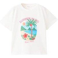 Mango Girls Rio Short Sleeve T-Shirt - Light Cream