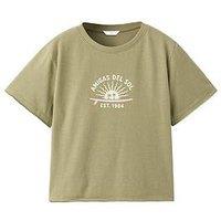 Mango Girls Amigas Back Print Short Sleeve T-Shirt - Khaki