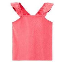 Mango Girls Frill Strap Vest Top - Pink