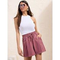 Friends Like These High Waist Tie Shorts - Pink