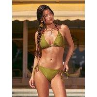 Friends Like These Olive Hi Shine Triangle Bikini Top - Green