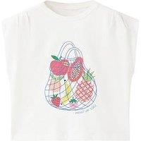 Mango Girls Fruit T-Shirt - Light Cream