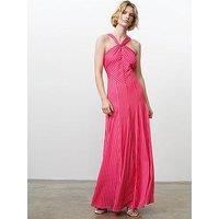 French Connection Striped Halterneck Maxi Dress - Pink