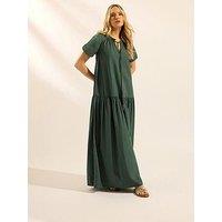 Long Tall Sally Cotton Gypsy Maxi Dress - Green