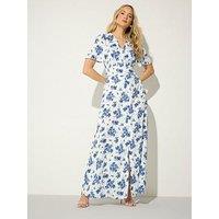 Long Tall Sally Floral Satin Maxi Dress - Cream