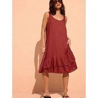 Pixiegirl Petite Frill Hem Midi Dress - Red