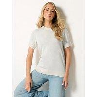 Long Tall Sally Short Sleeve Knit Jumper - Cream