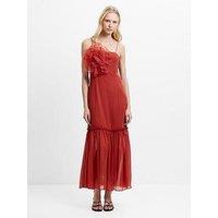 French Connection Emina Chiffon Floral Design Maxi Dress - Red