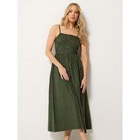 Long Tall Sally Tall Linen Cornelli Midi Dress