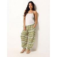 Pixiegirl Petite Abstract Harem Trousers - Green
