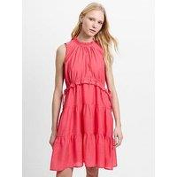 French Connection Holland Sleeveless Tiered Above Knee Dress - Pink
