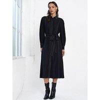 French Connection Contrast Stitch Midi Shirt Dress