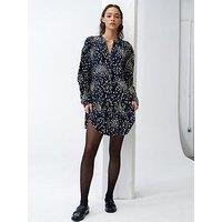 French Connection Polka Dot V-Neck Dropped Waist Mini Dress