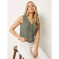 Long Tall Sally Tape Yarn Vest - Green