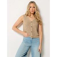 Long Tall Sally Tape Yarn Vest - Cream