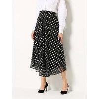 Long Tall Sally Spot Print Mesh Midaxi Skirt - Black