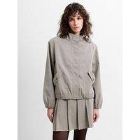 French Connection Micro-Check High Neck Elasticated Hem Jacket