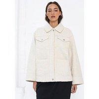French Connection Collared Boucle Oversized Jacket