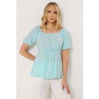 Long Tall Sally Square Neck Blouse - Blue