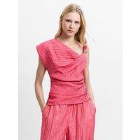 French Connection Crinkle Asymmetric Draped Top