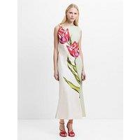 French Connection Floral Print Twist Strap Midaxi Dress - White