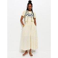 New Look Striped Midi Skirt - Yellow