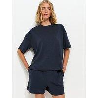 New Look Premium Navy Co-Ord Jersey Shorts - Blue