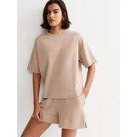 New Look Premium Mink Side Split Shorts - Brown