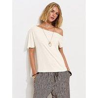 New Look Jersey Off The Shoulder Top - Cream