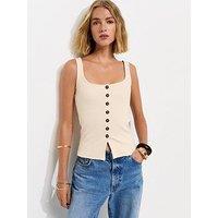 New Look Premium Off White Button Through Vest Top