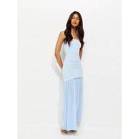 New Look Bandeau 2 In 1 Midi Dress - Light Blue
