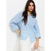 New Look Stripe Long Sleeve Shirt - Blue