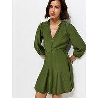 New Look Khaki Godet Skirt Belted Mini Shirt Dress