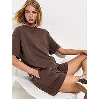 New Look Dark Brown Boxy Co-Ord Sweatshirt T-Shirt