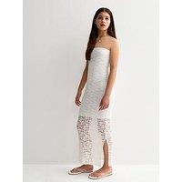 New Look 915 Lace Bandeau Maxi Dress - White