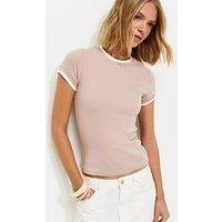 New Look Layered Baby Tee T-Shirt - Brown