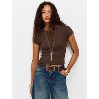 New Look Baby Tee T-Shirt - Dark Brown