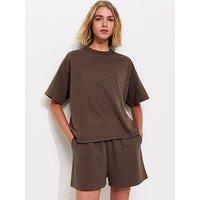 New Look Jersey Jogger Shorts - Dark Brown