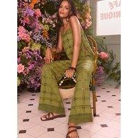 New Look Green Cutwork Wide Leg Co-Ord Trousers