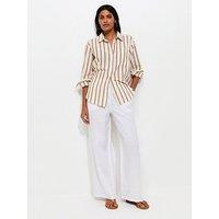 New Look 100% Linen Wide Leg Trousers - White