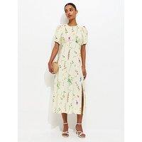 New Look Botanical Floral Print Midi Dress - Cream
